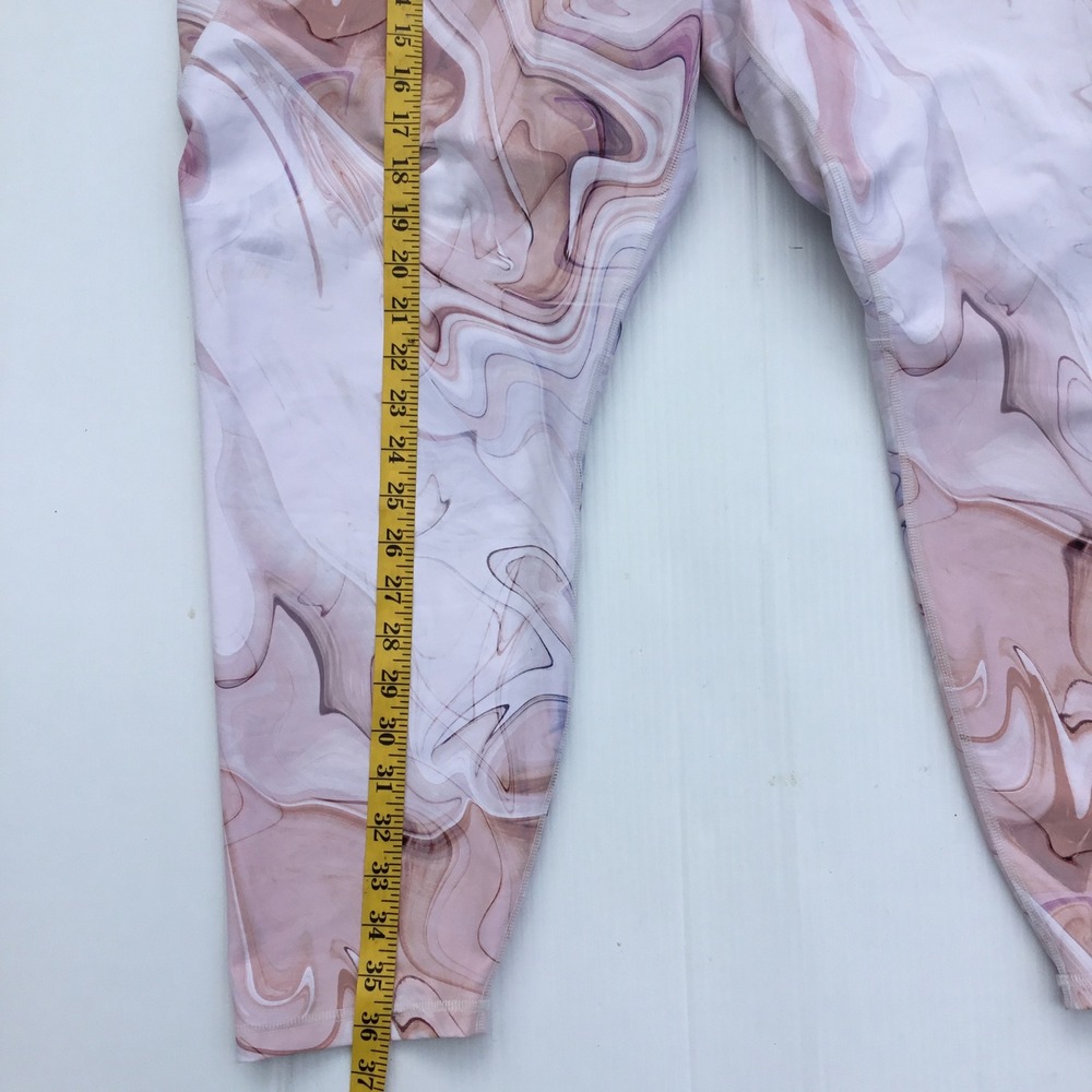 Old Navy Active Powersoft High Rise Leggings 3X Marble Swirl Pink Pockets Go-Dry - Picture 7 of 8
